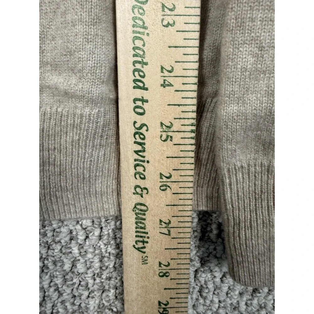 J.Crew 100% Cashmere Sweater Mens L Beige Crewneck Distressed Grunge Soft